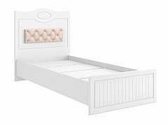 Кровать 900 с настилом и мягким элементом Монако МН-10 + МН-10А белое дерево - фото №1, 48893