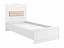 Кровать 900 с настилом и мягким элементом Монако МН-10 + МН-10А белое дерево, велюр - миниатюра
