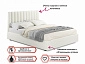 Мягкая кровать с тумбами Olivia 1600 беж с подъемным механизмом - фото №9