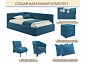 Мягкая кровать Aura 1200 синяя с подъемным механизмом - фото №11