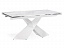 Хасселвуд 160(220)х90х77 белый мрамор / белый Стол стеклянный, металл - миниатюра