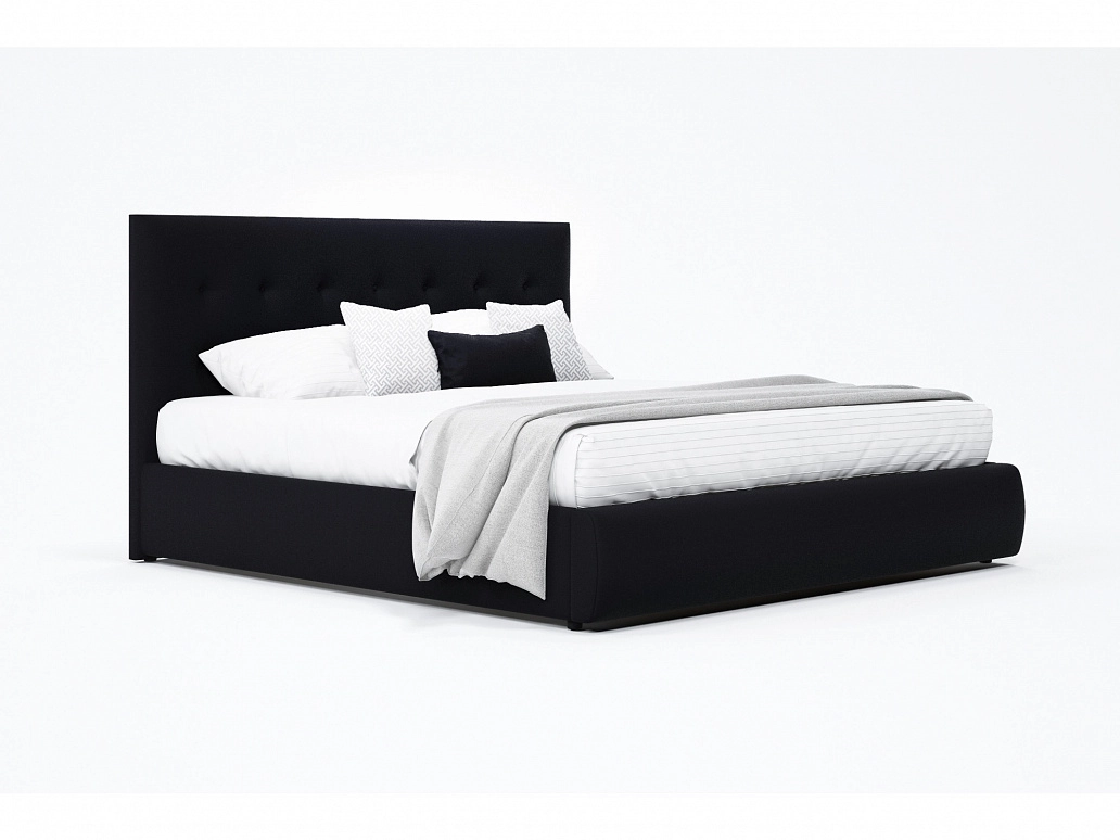 Мягкая кровать "Selesta" 1400 темная с подъемным механизмом - фото №1