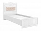 Кровать 900 с настилом и мягким элементом Монако МН-10 + МН-10А белое дерево - фото №2