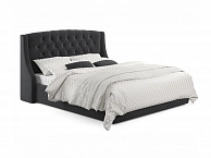 Мягкая кровать "Stefani" 1600 темная с подъемным механизмом с орт.матрасом PROMO B COCOS - фото №1