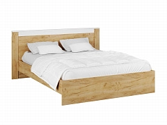 Кровать с настилом ДСП Адель 160х200, белый/дуб крафт - фото №1