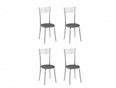 Комплект стульев Кассия (4 шт), хром рогожка серая - фото №1