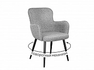 Стул DikLine 503 поворотный NS10 GREY, ножки черные - фото №1