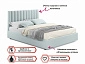 Мягкая кровать с тумбами Olivia 1600 мята пастель с подъемным механизмом - фото №4