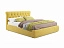 Мягкая кровать Ameli 1600 желтая с подъемным механизмом с матрасом ГОСТ, велюр - миниатюра