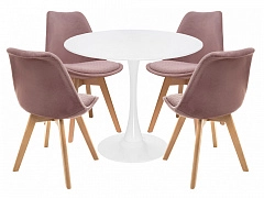 Ахели light purple / wood / white Обеденная группа - фото №1