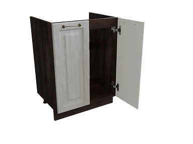 Шкаф М600 с 2-мя дверцами Ницца ДБК/ДУБ/СЕР Ф40 - фото №1, 888_ММК-00017764