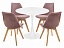 Ахели light purple / wood / white Обеденная группа, ткань - миниатюра
