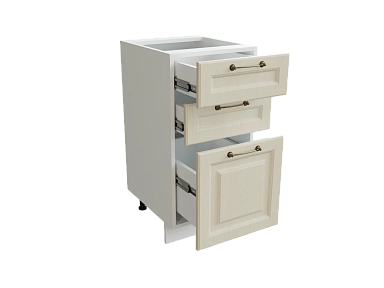 Шкаф Н403 с 3-мя ящиками Ницца БЕЛ/ДУБ/КРЕМ Ф23 - фото №1, 888_ММК-00016103