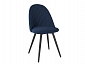 Комплект стульев Диор (2 шт), черный велюр синий - фото №3