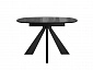 Стол DikLine SFK110 стекло черное мрамор глянец/подстолье черное/опоры черные (2 уп.) - фото №3