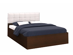 Кровать с подъемным механизмом Селена 160х200, венге/экокожа белая - фото №1