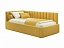 Мягкая кровать Milena 900 желтая с подъемным механизмом и матрасом PROMO B COCOS, велюр - миниатюра