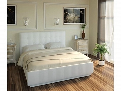 Кровать с подъемным механизмом Лорена 140х200, белый без страз - фото №1