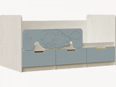 Юниор-4 Кровать 80х160 (Крафт белый, Шарли бриз) - фото №1, mdmMF-000094925