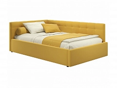 Мягкая кровать-тахта Bonna 1200 желтая c ортопедическим основанием - фото №1, mebel_stock_20310