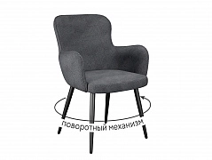 Стул DikLine 503 поворотный SB5 серый, ножки черные - фото №1