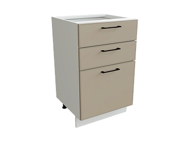 Шкаф Н503 с 3-мя ящиками Мемфис БЕЛ/АТЛ/СЕР Ф33 - фото №1, 888_ММК-00001345