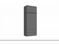 Челси Шкаф 2-х створчатый комбинированный + антресоль к шкафу 900 (Графит, Графит) - фото №1, mdm1205418483