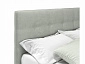 Мягкая кровать Selesta 1400 кожа серый с подъемным механизмом - фото №3