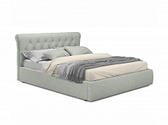 Мягкая кровать Ameli 1400 кожа серый с подъемным механизмом - фото №1