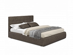 Мягкая кровать Selesta 1800 кожа брауни с подъемным механизмом - фото №1, mebel_stock_4632