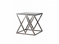 Журнальный стол Stool Group ИНСИГНИЯ 55х55 Стекло smoke/Сталь тёмный хром  - фото №1