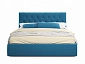 Мягкая кровать с тумбами Verona 1600 синяя с подъемным механизмом - фото №9