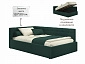 Мягкая кровать-тахта Bonna 1200 изумруд c подъемным механизмом - фото №3