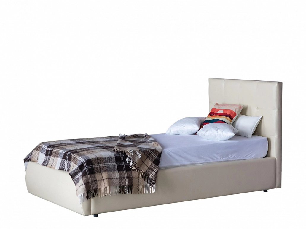 Мягкая кровать Селеста 900 беж с подъемным механизмом с матрасом PROMO B COCOS - фото №1
