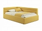 Мягкая кровать Aura 1200 желтая с подъемным механизмом - фото №2