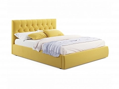 Мягкая кровать Verona 1600 желтая с ортопедическим основанием - фото №1