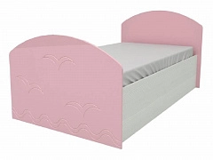Юниор-2 Детская кровать 80, металлик (Розовый металлик, Дуб белёный) - фото №1