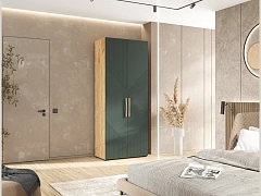 Ирис Шкаф 2-х ств. 900 браш мени грин/дуб крафт - фото №1, mdmBS-MF-000114527