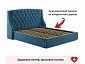 Мягкая кровать "Stefani" 1600 синяя с подъемным механизмом - фото №14