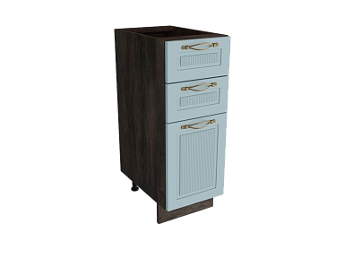 Шкаф Н303 с 3-мя ящиками Моцарт ДБК/НЕБ/ГОЛБ Ф13 - фото №1, 888_ММК-00038848