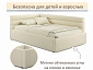 Мягкая кровать Aura 1200 бежевая с подъемным механизмом - фото №8