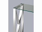 Консоль Stool Group КРОСС 115х30 Прозрачное стекло/Сталь серебро  - фото №5