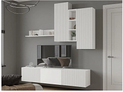 Гостиная Сириния, композиция 1, МДФ белый снег - фото №1, mdmtx-97810-97888-97839+97839+97829
