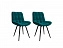 Комплект стульев Бруно (2 шт), черный велюр зеленый, велюр - миниатюра