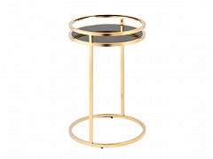 Журнальный столик STOOL GROUP STOOL GROUP Гестия 41*60 Стекло черное, сталь золото  - фото №1