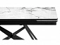 Блэкбери 140(200)х80х75 белый мрамор / черный Стол стеклянный - фото №9