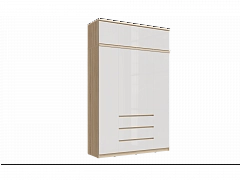 Челси Шкаф 1600 + антресоль 1600 (Белый глянец, Дуб Сонома) - фото №1, mdm1205418489