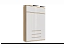 Челси Шкаф 1600 + антресоль 1600 (Белый глянец, Дуб Сонома), ЛДСП - миниатюра