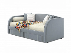 Мягкая кровать Elda 900 серая с ортопедическим основанием - фото №1, mebel_stock_4401