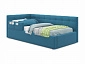 Односпальная кровать-тахта Bonna 900 с защитным бортиком синяя и подъемным механизмом - фото №2